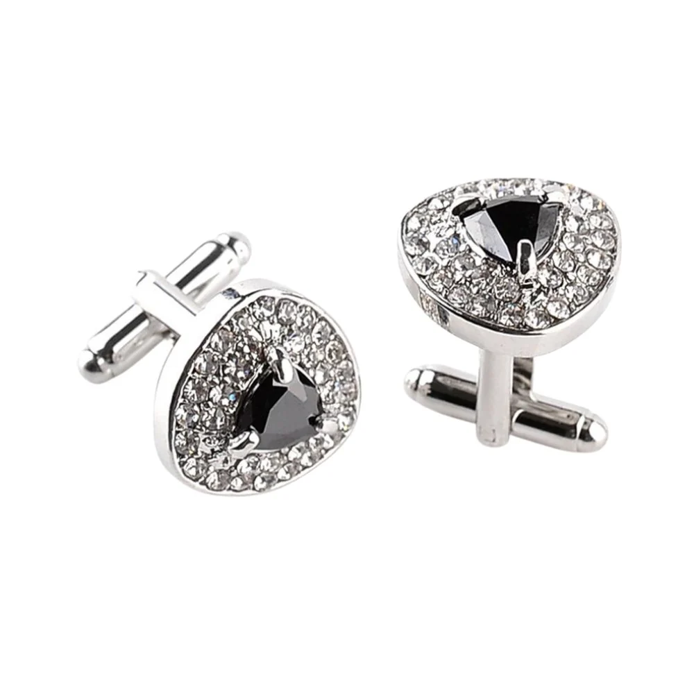 World-Class Brushed Crystal Cufflinks Functional