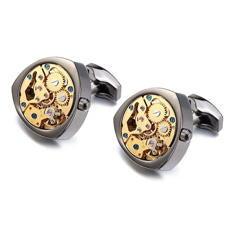 Sophisticated Mechanical Movement Triangle Cufflinks Exceptional