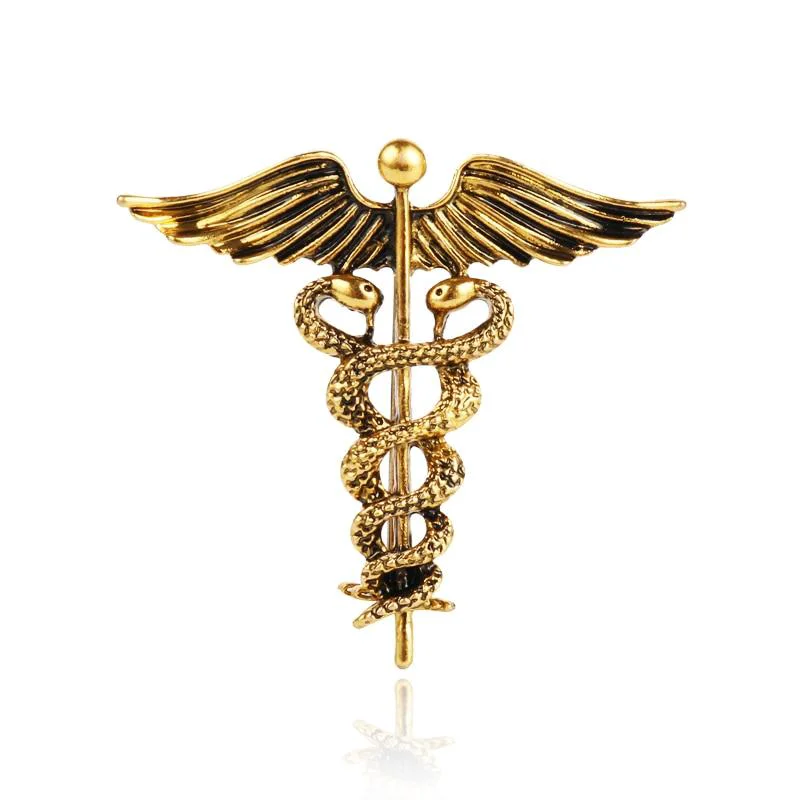Convenient Caduceus Medical Symbol Lapel Pin Excellent