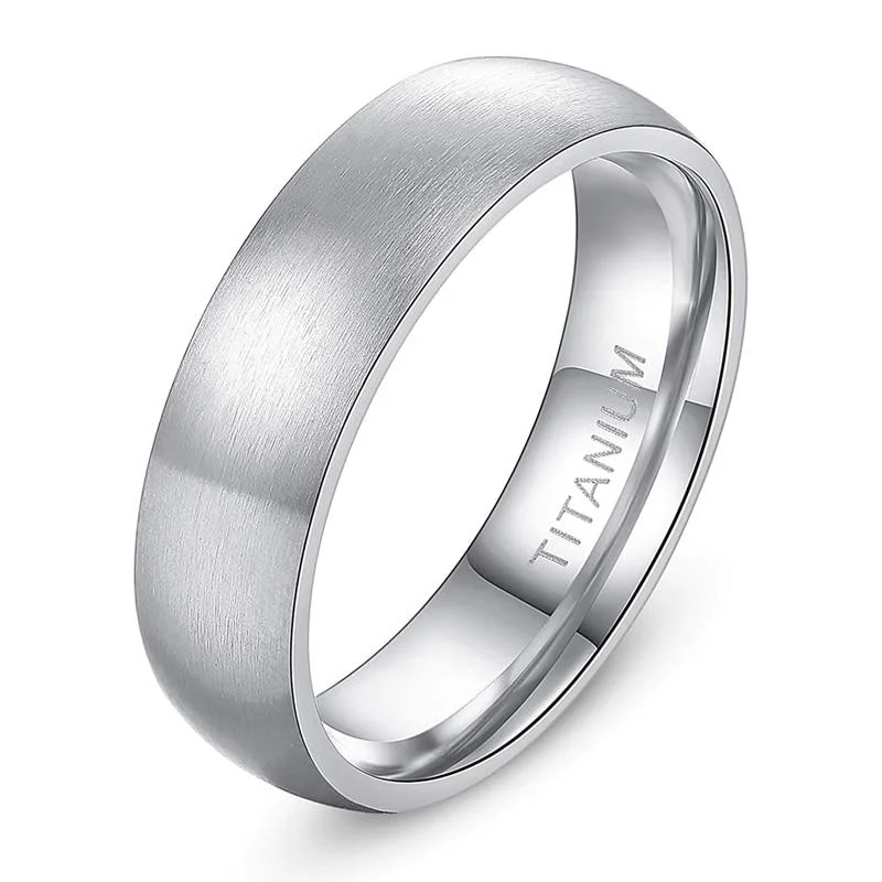 Minimalist Brushed Silver-Tone Titanium Ring Fine Crafted