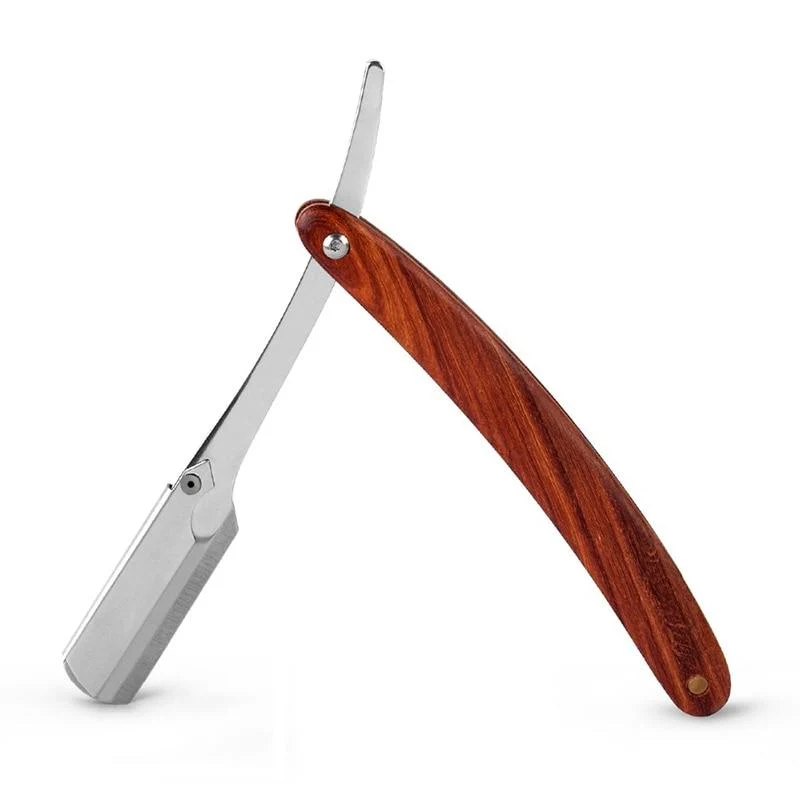 Crafted Manetto Shavette Straight Razor With Wooden Handle Flexible