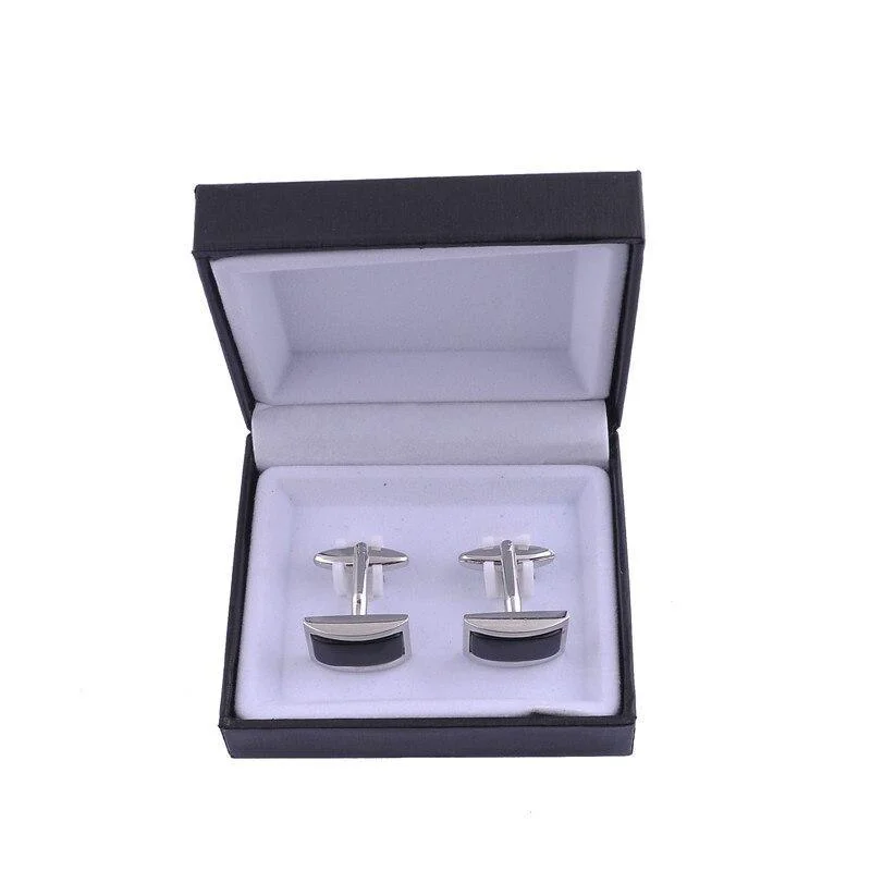 Certified Black Leather Jewelry Box For Cufflinks Convenient