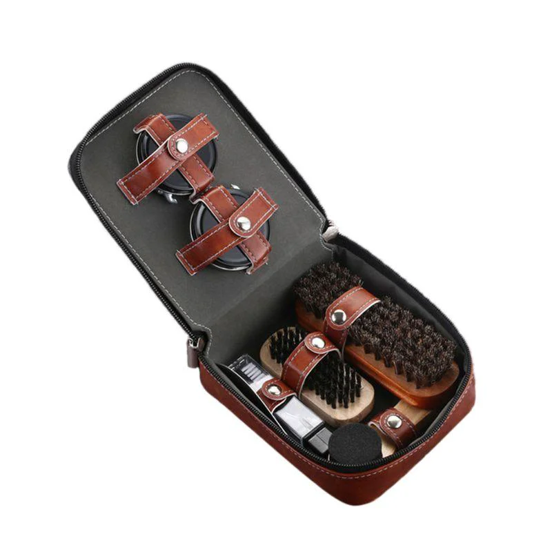 Environmentally Friendly Professional Leather Shoe Care Travel Set 9 Pcs Trendy