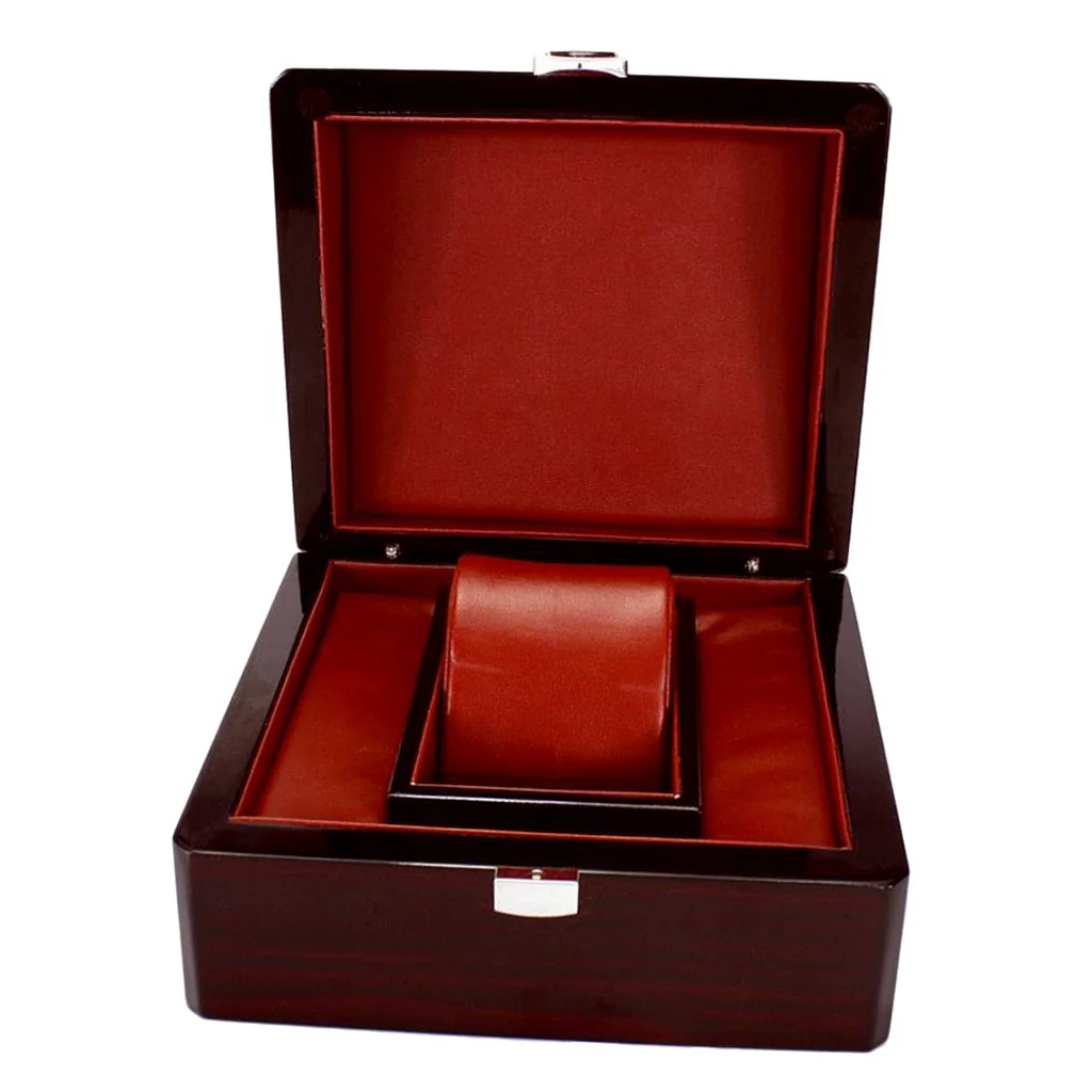 Clean Gaspare Glossy Wooden Single Watch Box Secure