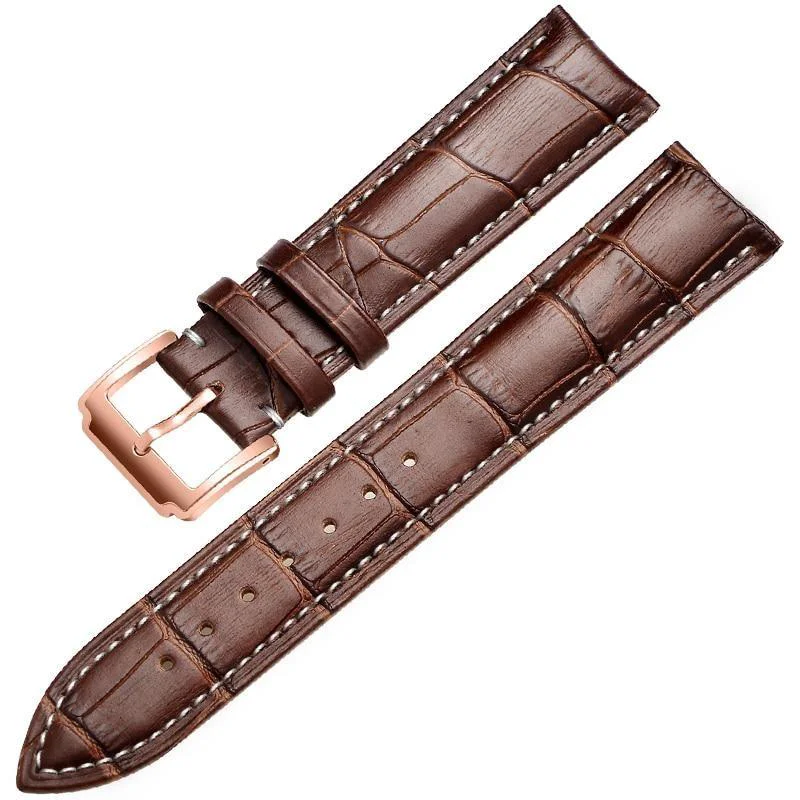 World-Class Horace Brown Stitched Calfskin Classic Watch Strap Long-Lasting