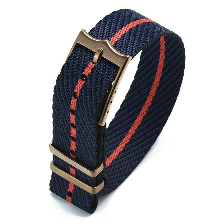 Comfortable Patrice Nylon Zulu Watch Strap With Copper Pin Buckle High-Quality