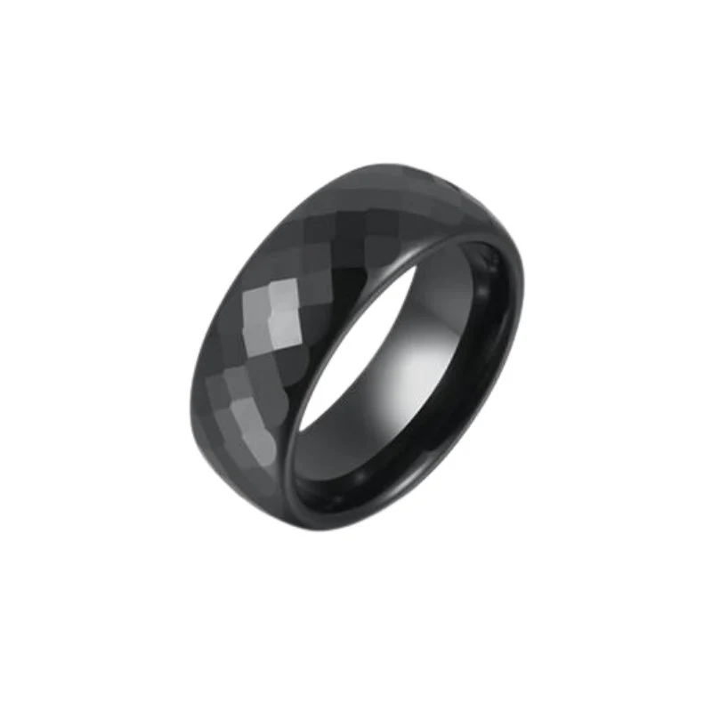 Efficient Nielsen Anillo de cerámica negra de corte cepillado Natural