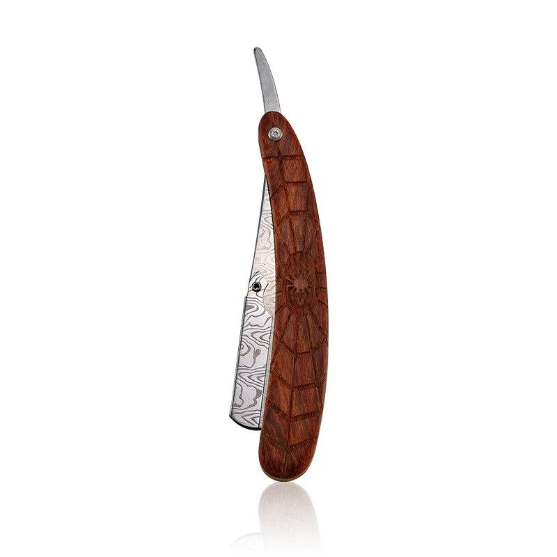 Pure Maquinilla de afeitar Shavette con mango de madera hecho a mano Authentic