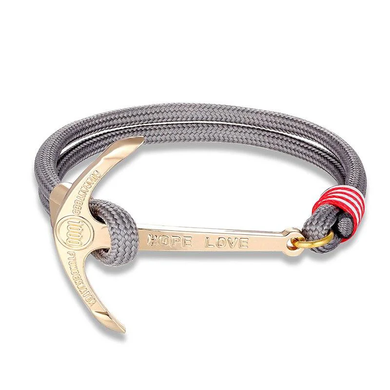 Versatile Pulsera náutica Anchor of Hope dorada Refined