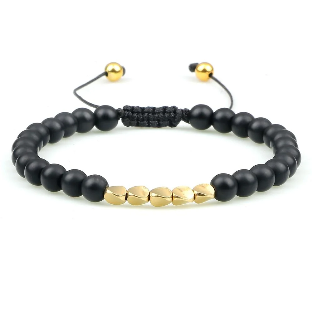 Breathable Atrani Pulsera de cuentas negro mate Eco-Friendly