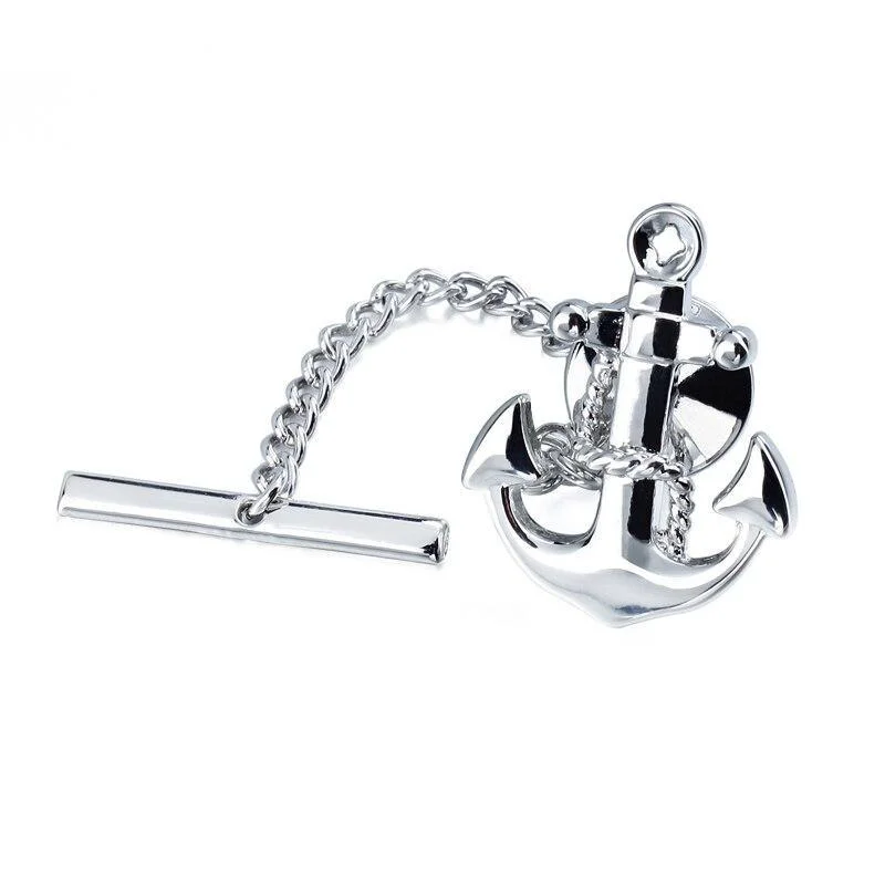 Minimalist Pisacorbatas de ancla plateado Lightweight