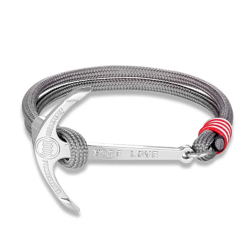 Stylish Pulsera náutica Anchor of Hope Silver-Tone Specialty