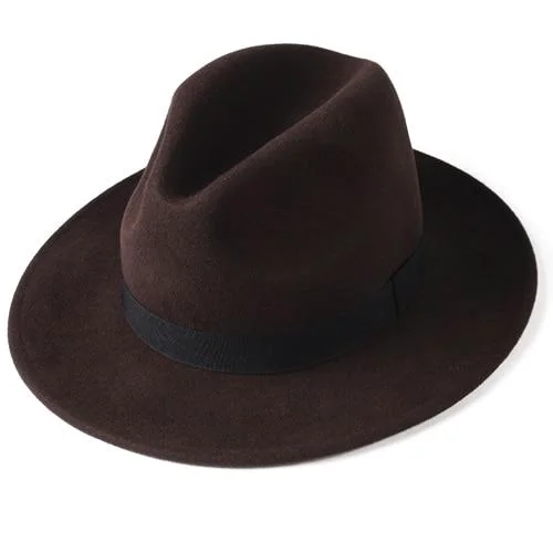 Practical Sombrero fedora clásico de fieltro de lana World-Class