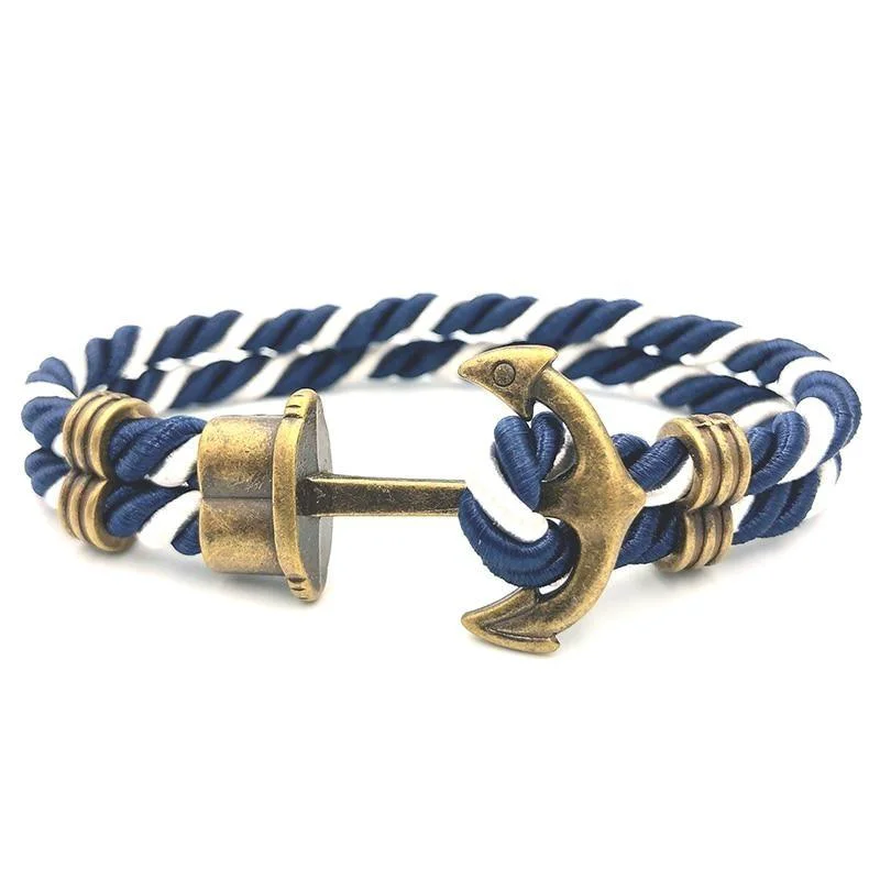 Superior Luigi Ancla pulsera de cuerda a rayas Top-Quality