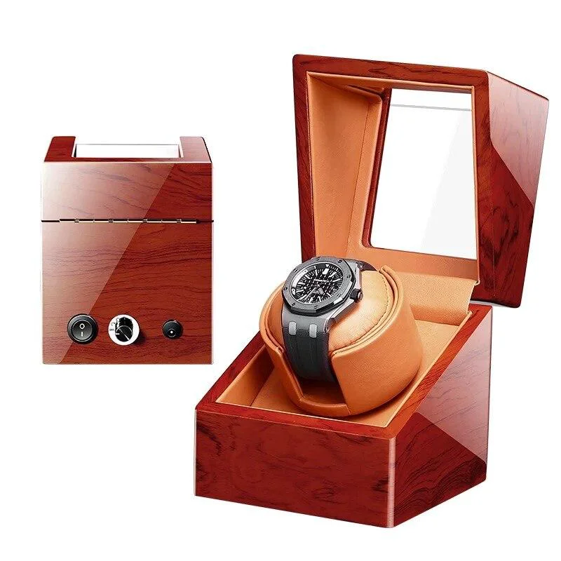Elite Fabrizio Caja de madera de peral Watch Winder mecánico Unique