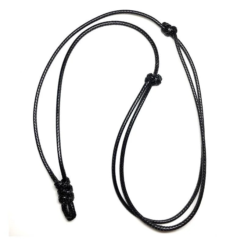 Professional Collar minimalista de cordón de cuero negro ajustable World-Class
