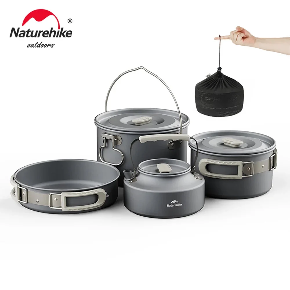 Recyclable Portable Camping Cookware Kit – Frying Pan Kettle Foldable Utensils for Camping Hiking Picnic Multiple Sizes Top-Quality