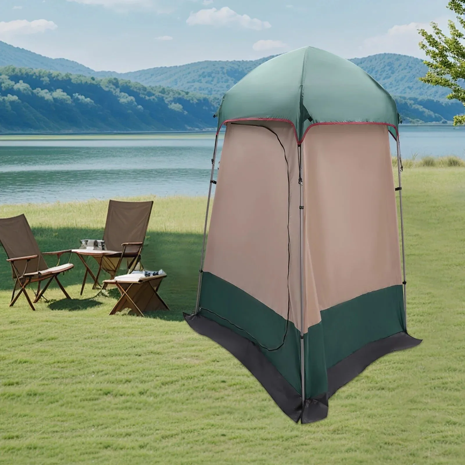 Solid Portable Shower Toilet Tent – 160x160x240cm Outdoor Privacy Shelter for Camping Beach Superior