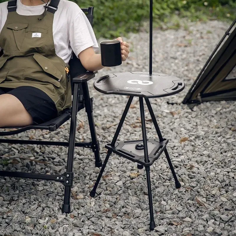 Exclusive Outdoor Camping Tactical Folding Table Multi-functional Lift Round Table Compact and Portable for Camping and Leisure Convenient