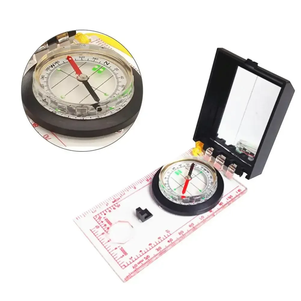 Superior Portable Magnifying Compass – Navigation Map Reading Compass with Lanyard Mirror and Ruler for Camping Hiking and Traveling Excellent