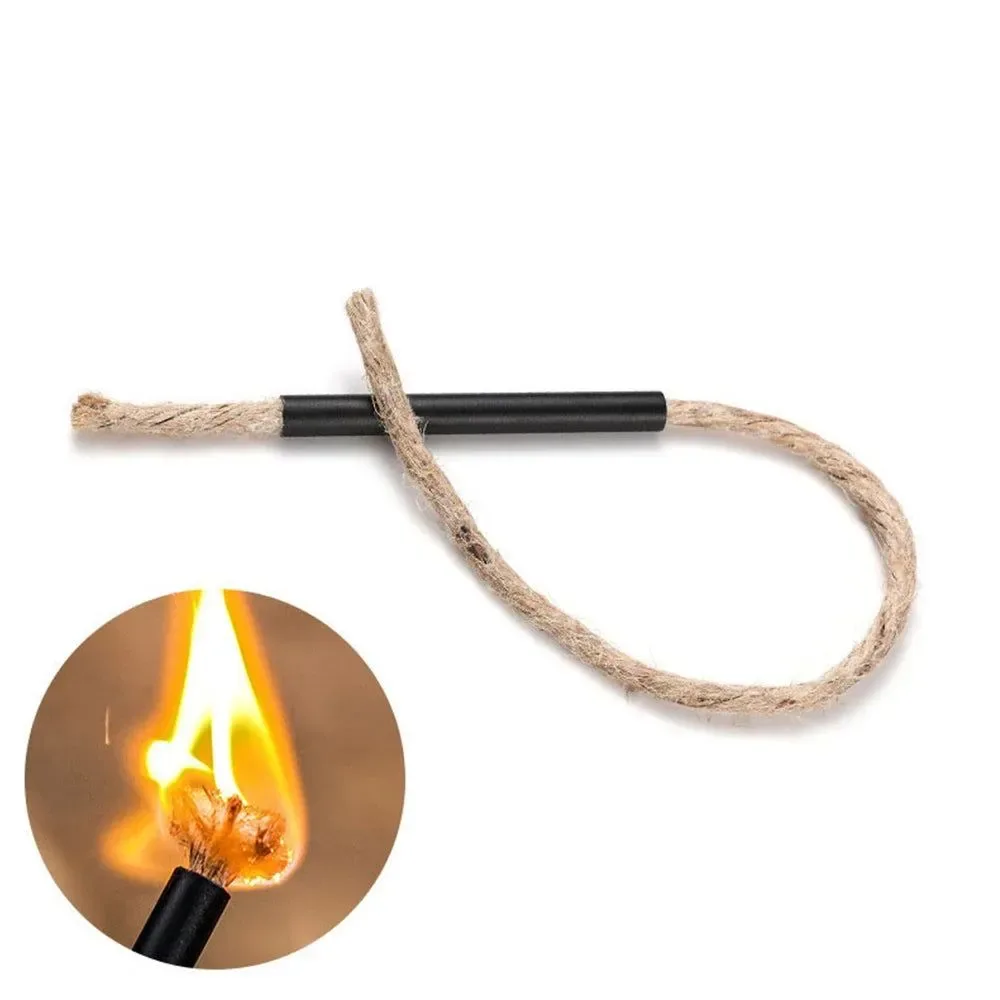 Effective Encendedor portátil de cuerda – Encendedor de cuerda para barbacoa de camping – Herramientas para fuego de cuerda de cáñamo y cera de abeja – Equipo de supervivencia al aire libre Expertly Made
