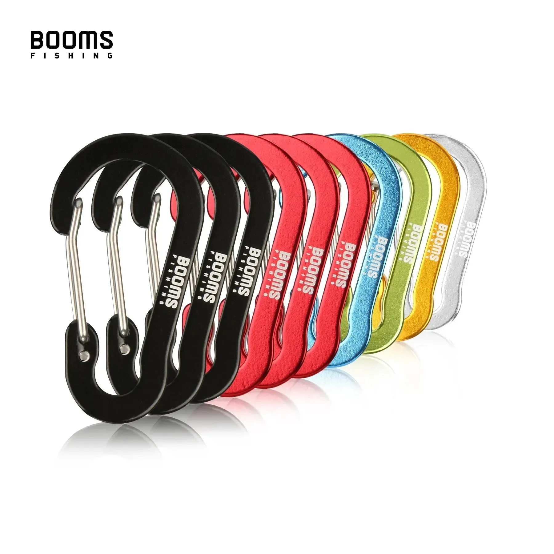 Expertly Made Fishing Carabiner Keychain Set – 6 10-Piece Aluminum Alloy Snap Clip Lock Buckles for Outdoor Camping Climbing and Fishing Tools Recyclable