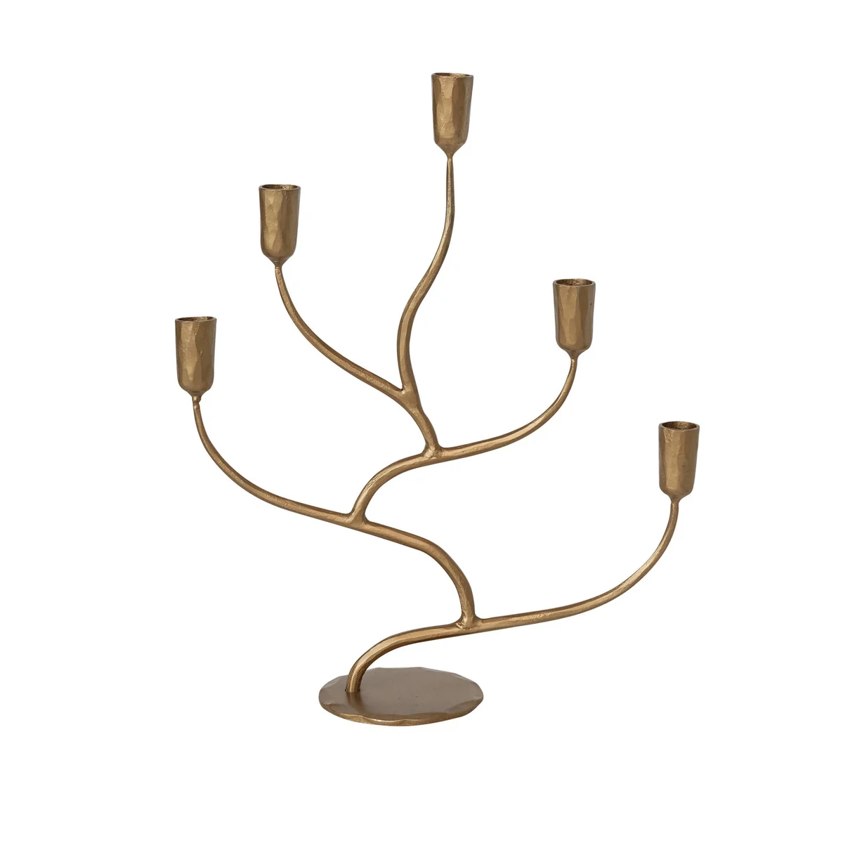 Sustainable Hand-Forged Iron Candelabra Antique Gold Finish Specialty