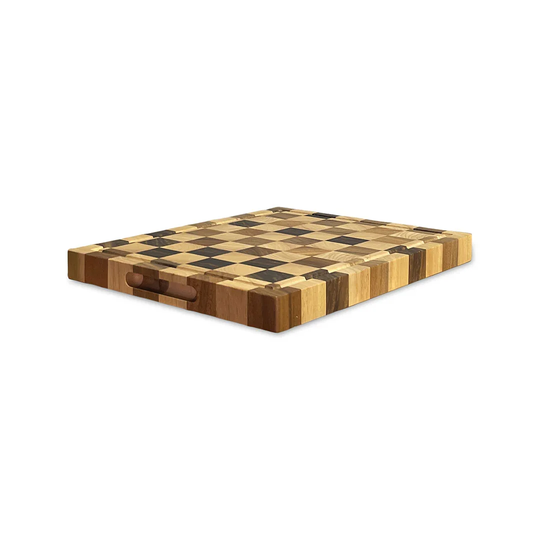 Functional Acacia Wood Checker Serve Cutting Board Premium Material