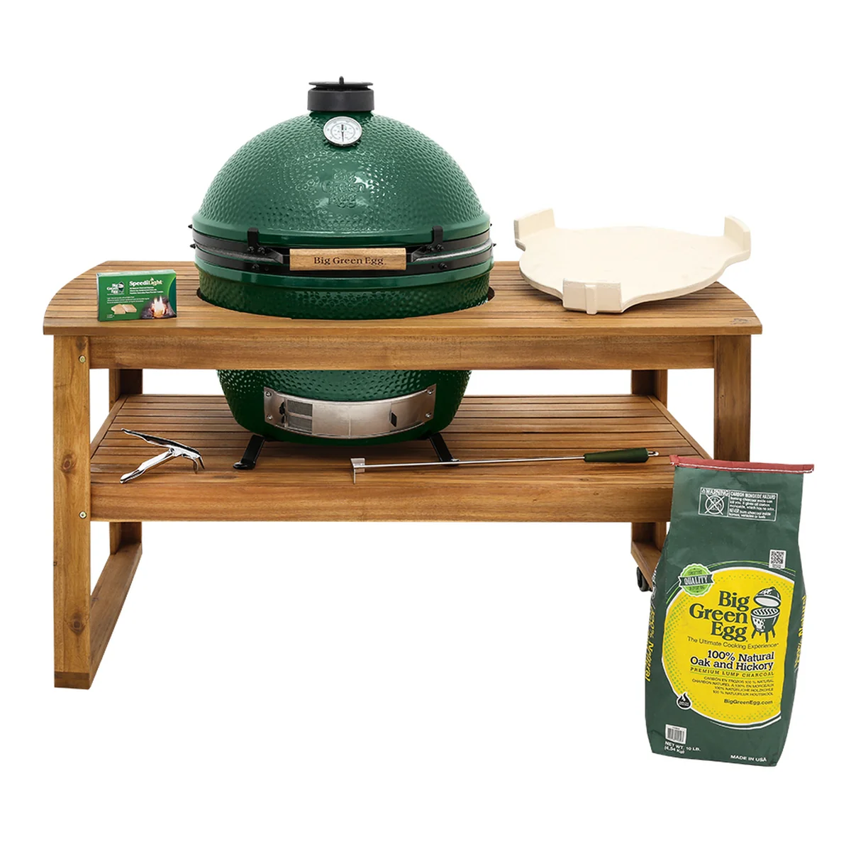 Selected XL Big Green Egg Hardwood Acacia Table Package Stylish