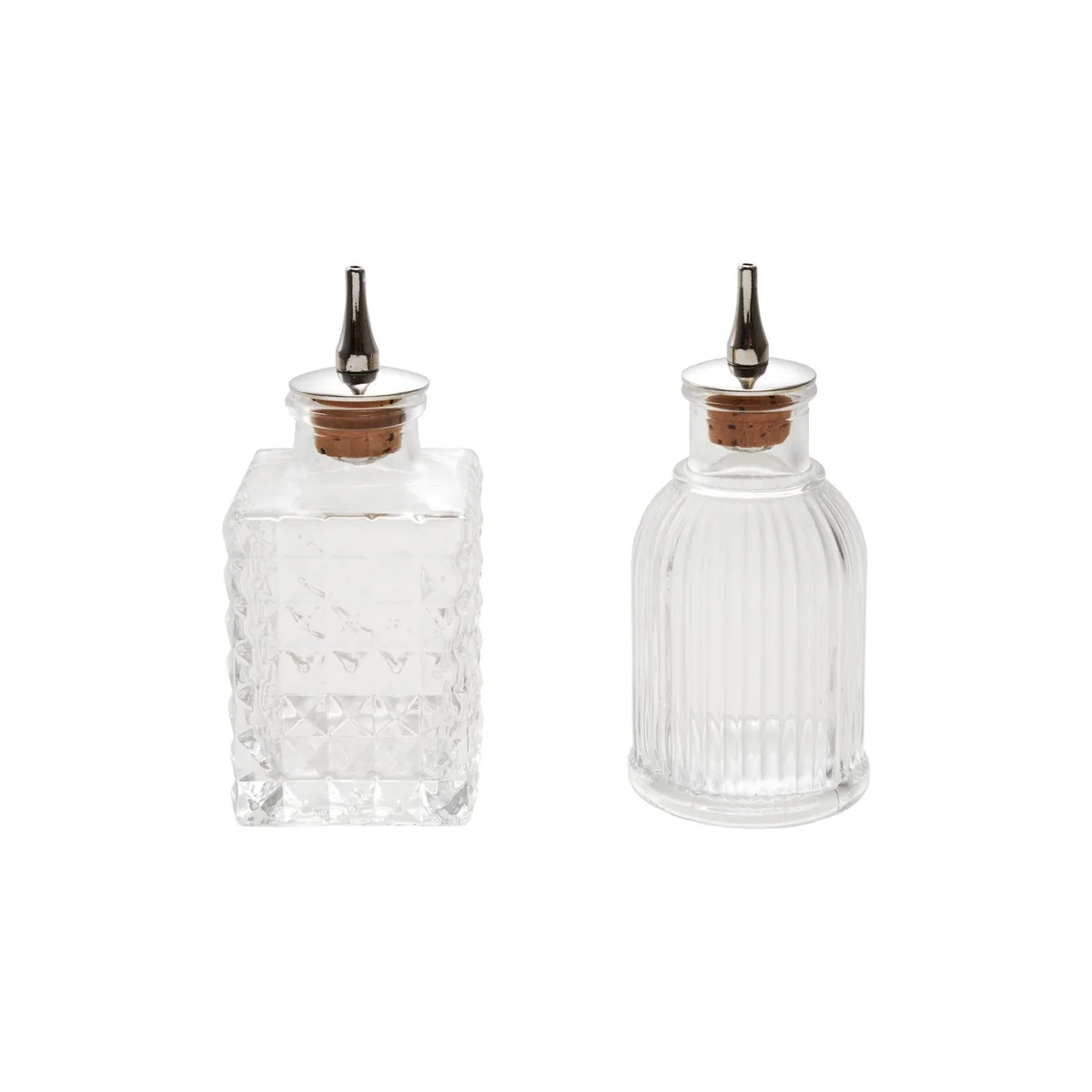Sophisticated 2-ounce Pressed Glass Bitters Bottle with Spout Natural