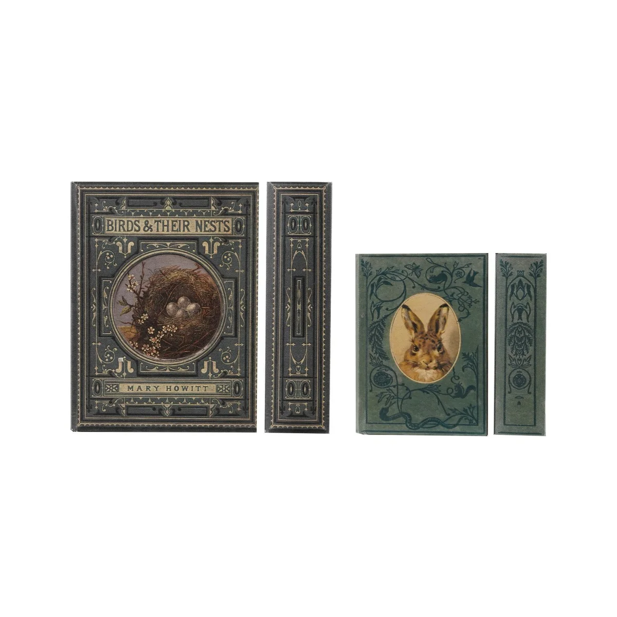 Trendy Canvas Book Storage Boxes with Bird Nest Rabbit Flexible