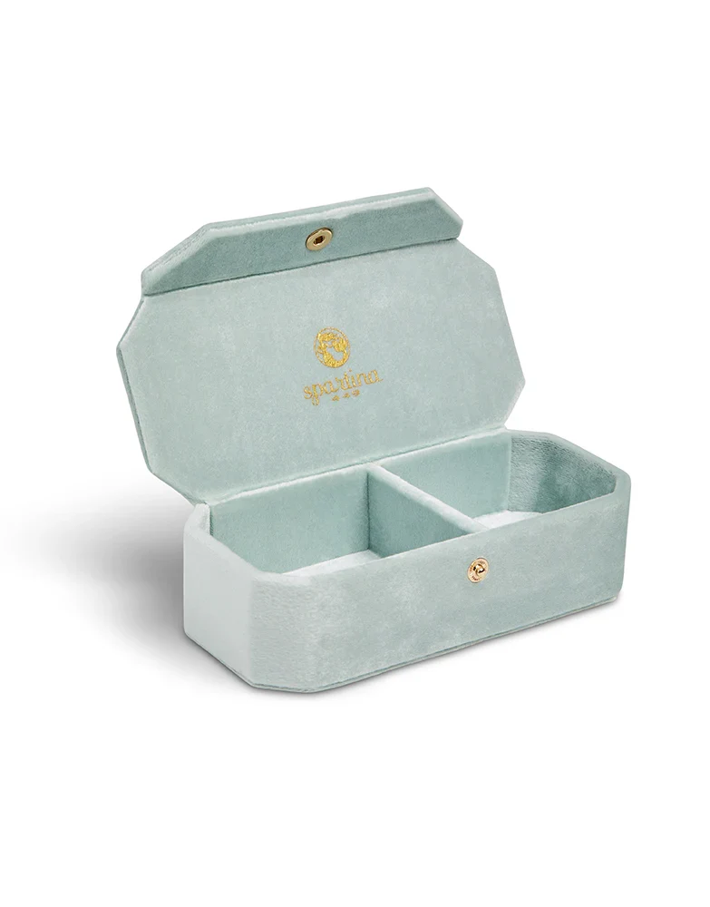 High-End Velvet Jewelry Box Sea Foam Relaxed