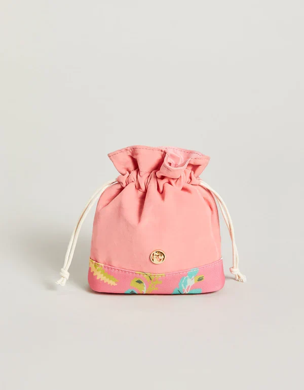 Reliable Keepsake Drawstring Queenie Tropical Floral Pink Exceptional