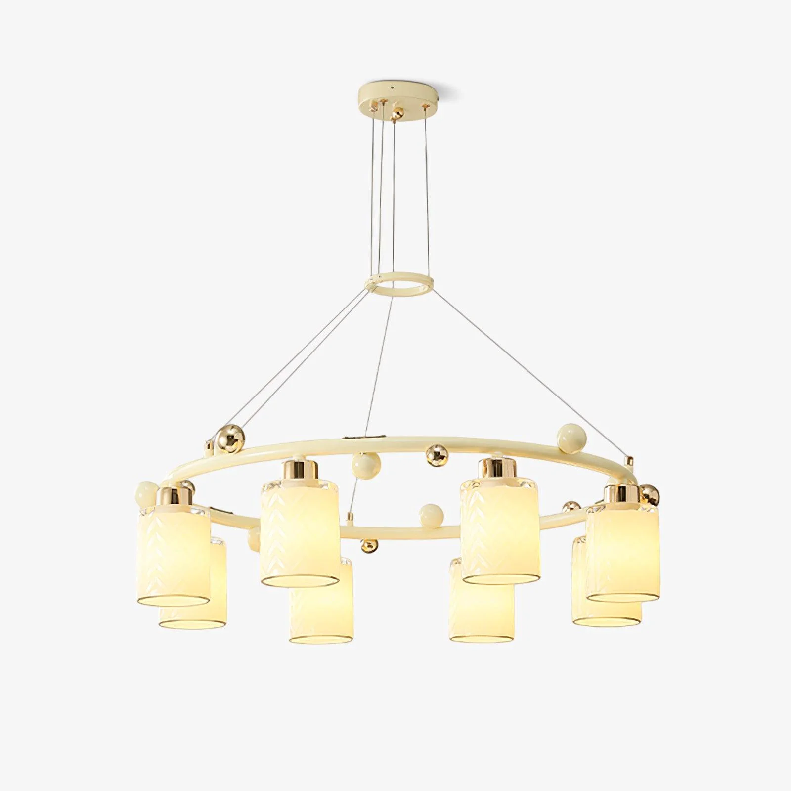 Sophisticated Ring Glass Cup Chandelier Luxury