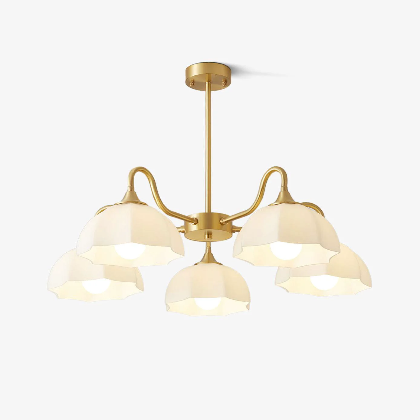 Professional Octagonal Glass Bowl Chandelier Crafted