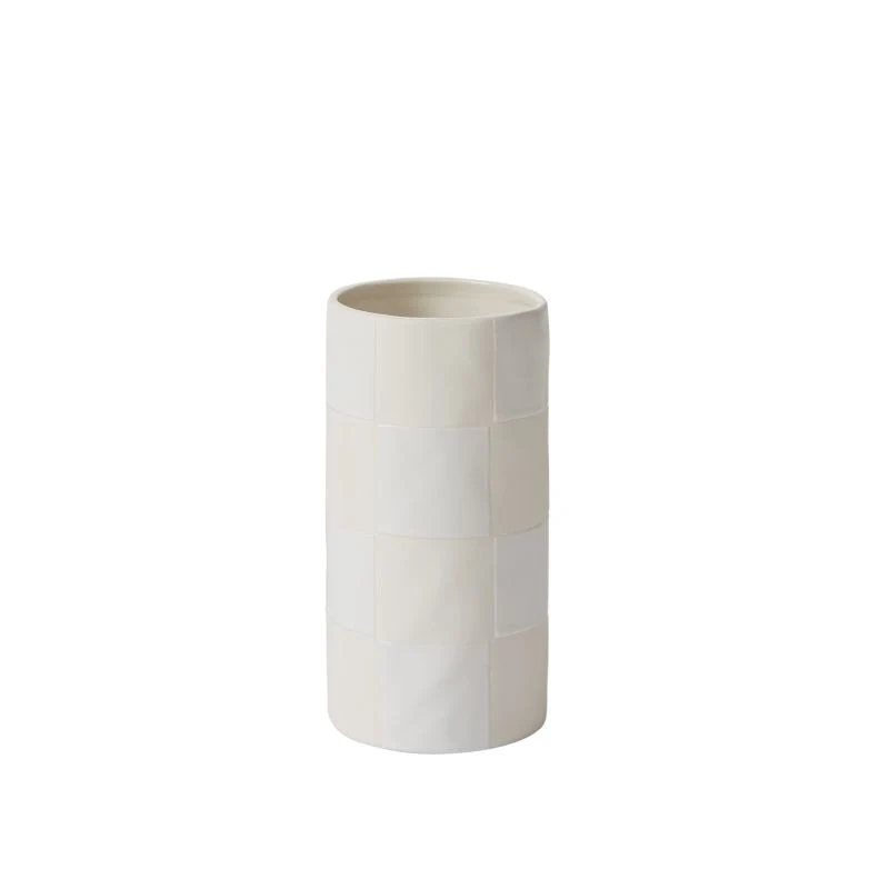 High-Grade Checkerboard Vase – WHITE Smooth