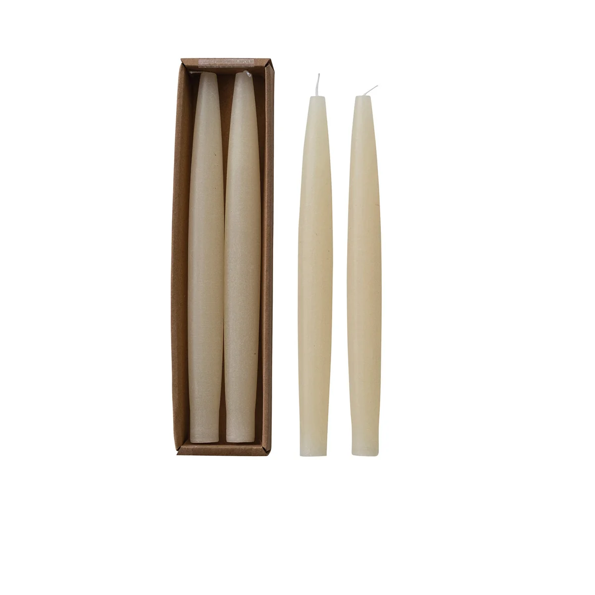Consistent Unscented 10-inch Taper Candles Cream Set of 2 Comfortable
