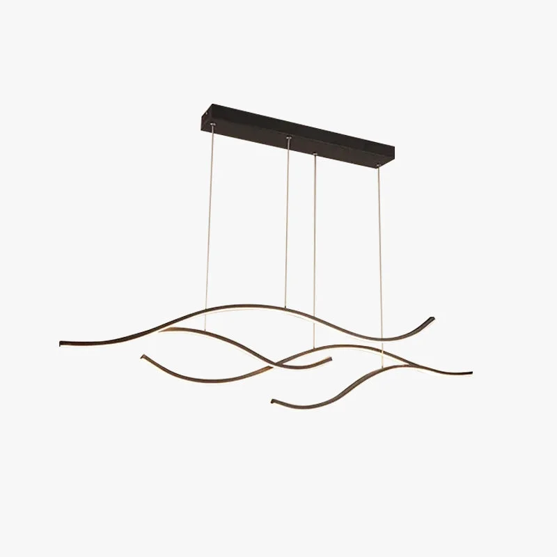 Comfortable Pendant Light Multi-Curved Black Gold Metal User-Friendly