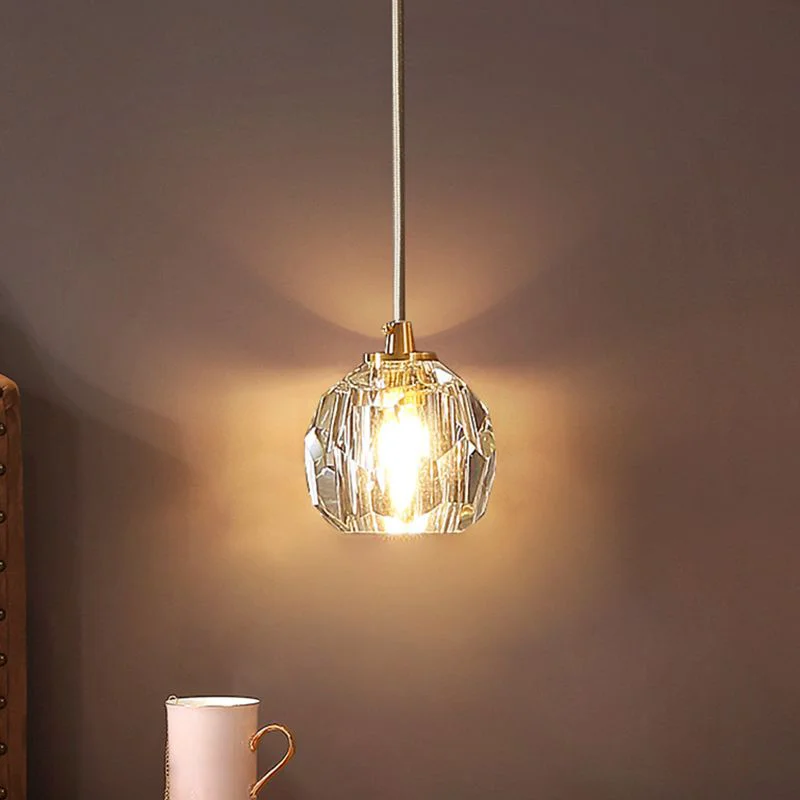 Selected Luxury Globe Metal Glass Pendant Light Clear Bedroom Versatile