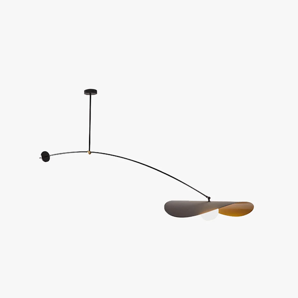 Certified Carins Minimalist LED Leaf Shaped Metal Pendant Light Black Gold Effective