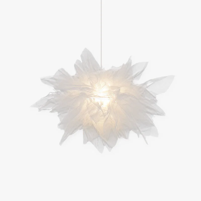 Lightweight Bella Modern Flower Fabric Pendant Light Bedroom White Reusable