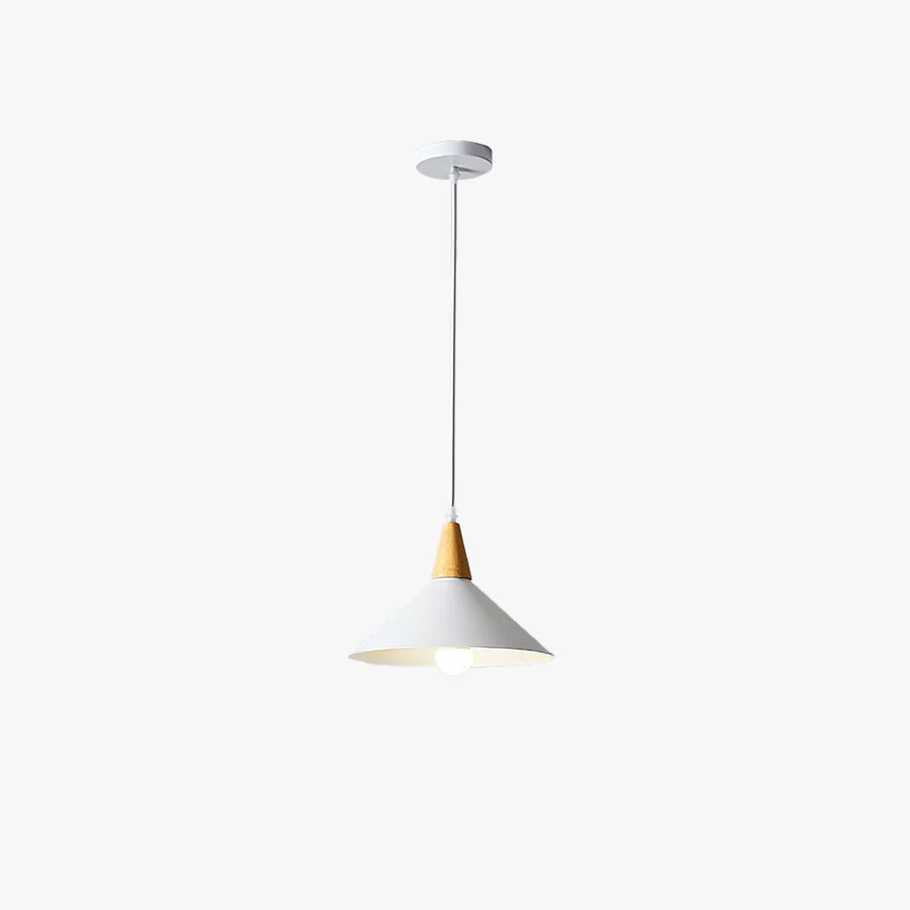 Quality Morandi Minimalist Cap-shaped Metal Pendant Light Natural Wood Practical
