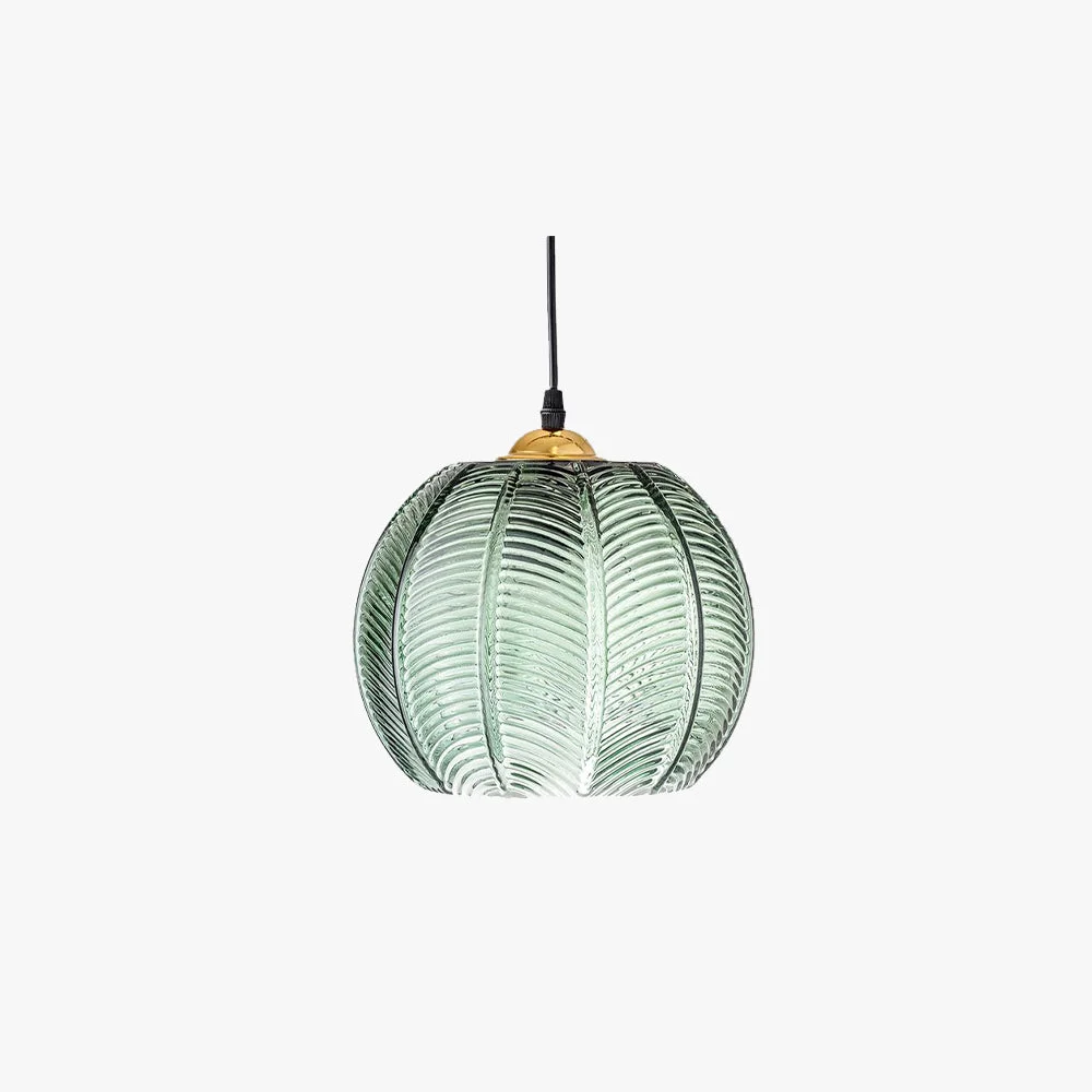 Exclusive Hailie Green Nordic Artistic Ribbed Glass Pendant Light Functional