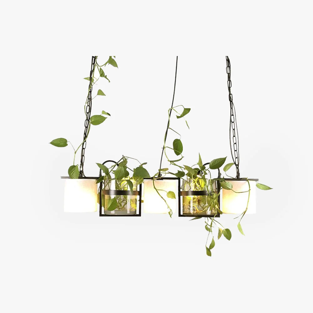 Organic Nest Barrel Greenery Glass Pendant Light Black Original