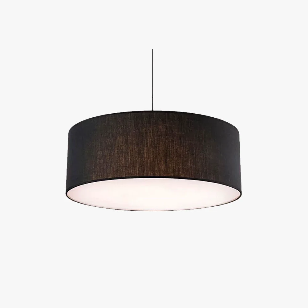 User-Friendly Renée Modern Fabric Drum Pendant Light Black White Metal Fabric Genuine