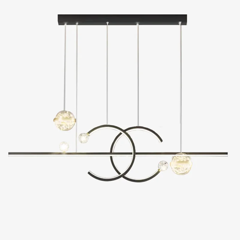 Secure Madina Modern Pendant Light Double-C Gold Black Dining Room Eco-Friendly