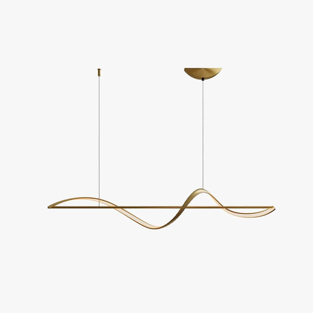 Carefully Designed Pendant Light Wave Minimalist Designer Metal Brass Black Art Gallery Smooth