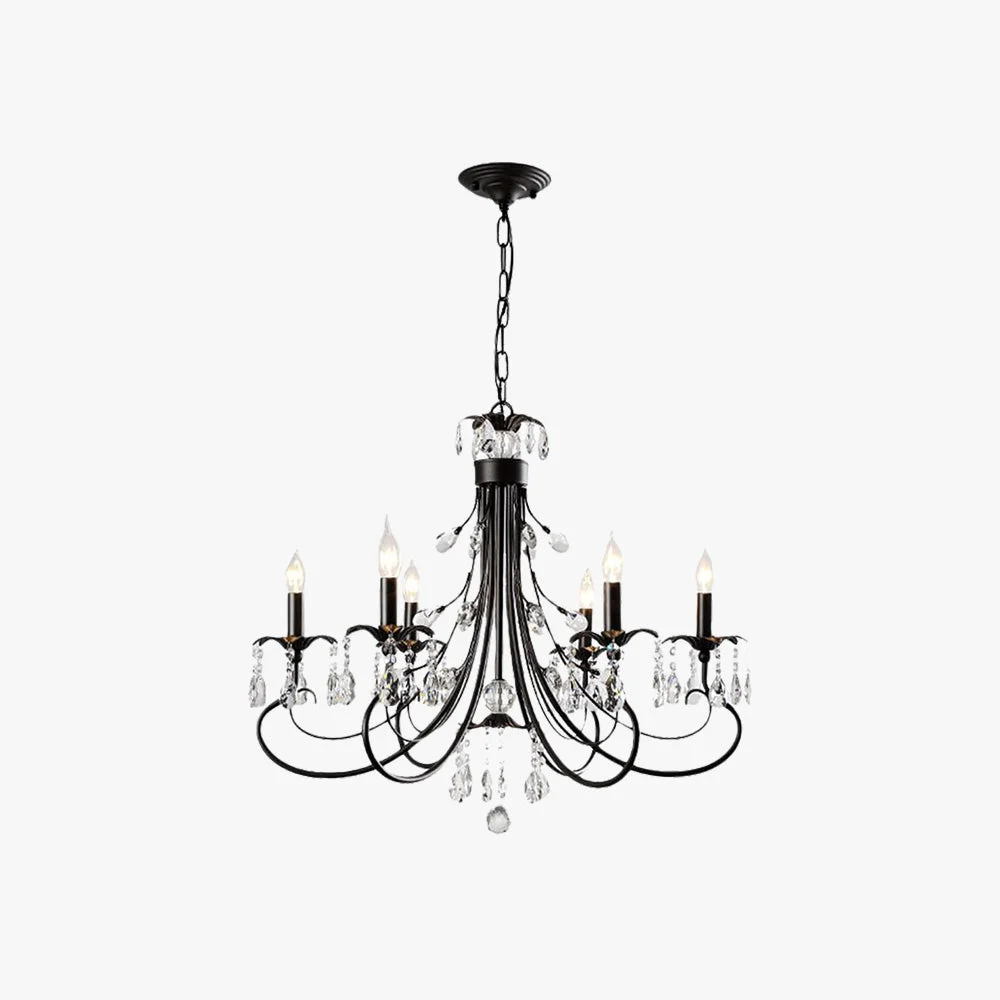 Secure Silva Luxury Tiered Candle Metal Crystal Chandelier Black Pure