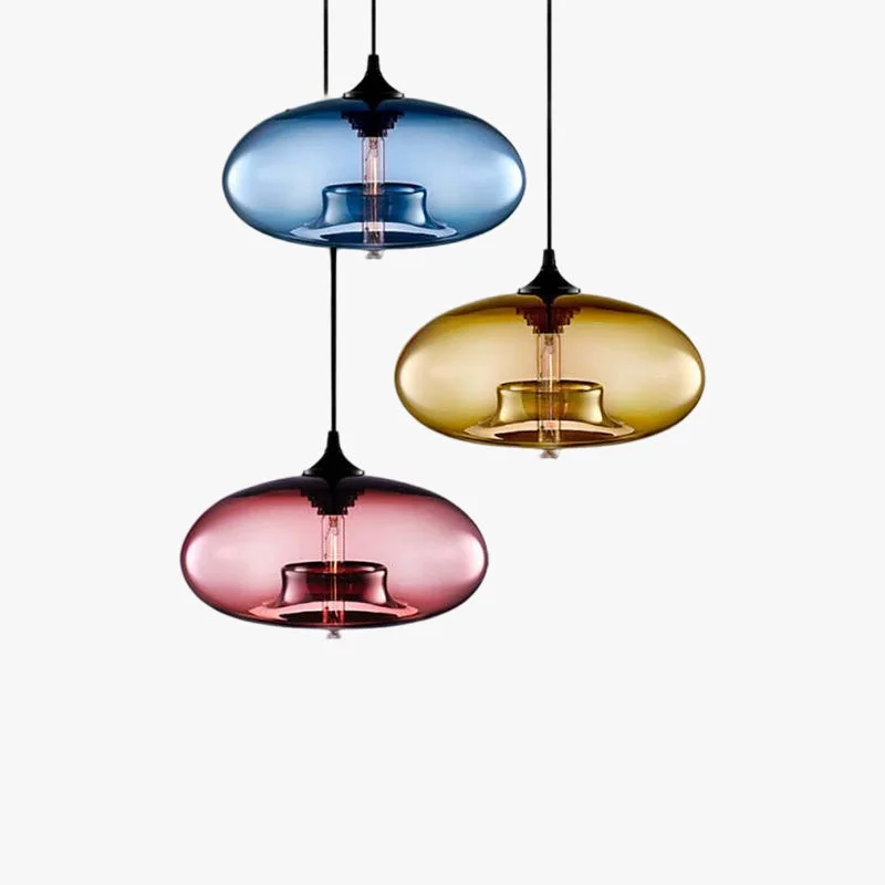 Verified Hailie Modern Bread Shaped Glass Pendant Light 6 Color Living Room Refined