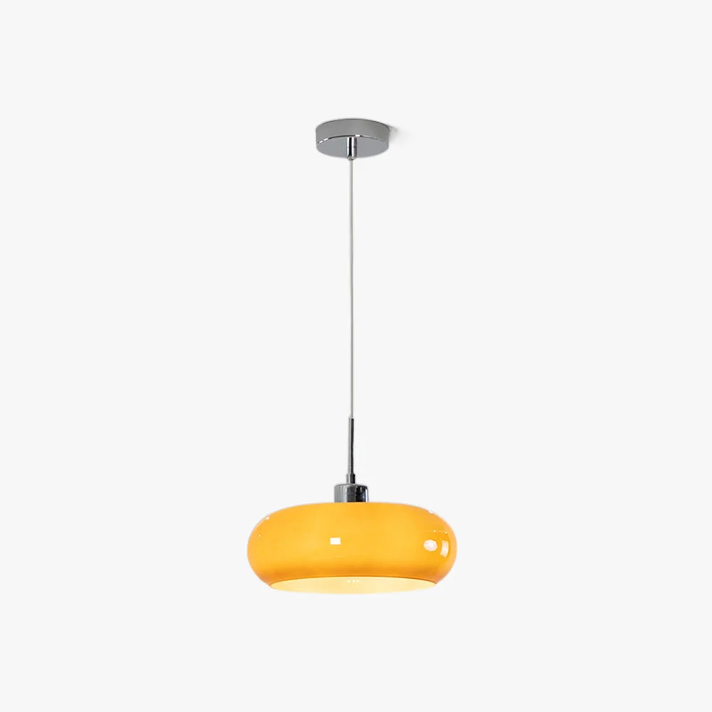 Natural Hailie Bread Shape Glass Pendant Light Retro Orange White High-Performance